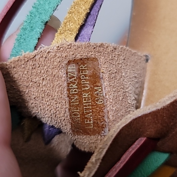 MIA WOMEN'S COLORFUL MULTICOLOR LEATHER HUARACHES BOHO BOHEMIAN HIPPIE SIZE 6.5 - Picture 8 of 10